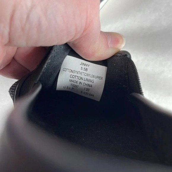 LAUREN RALPH LAUREN Jinny Slip On Sneaker Black White Weave Logo Low Top 5.5 - Picture 10 of 12